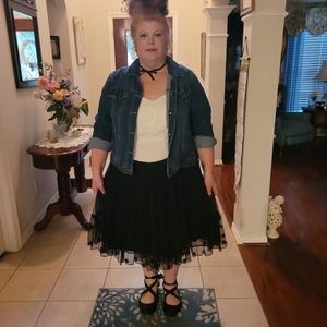 Lane Bryant Black Frilly Skirt